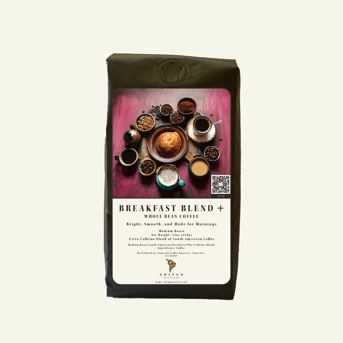 Gringo Roasters Breakfast Blend Extra Caffeinated Coffee